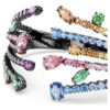 Matrix Bangle Mixed Cuts, Bouquet, Multicolored, Ruthenium Plated Matrix Bangle Mixed Cuts, Bouquet, Multicolored, Ruthenium Plated