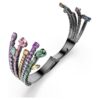 Matrix Bangle Mixed Cuts, Bouquet, Multicolored, Ruthenium Plated Matrix Bangle Mixed Cuts, Bouquet, Multicolored, Ruthenium Plated