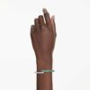 Matrix Bangle Mixed Cuts, Green, Rhodium Plated Matrix Bangle Mixed Cuts, Green, Rhodium Plated