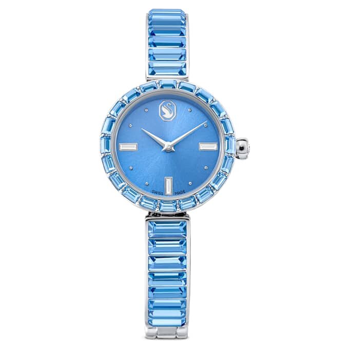 Matrix Bangle Watch Swiss Made, Crystal Bracelet, Blue, Stainless Steel Matrix Bangle Watch Swiss Made, Crystal Bracelet, Blue, Stainless Steel
