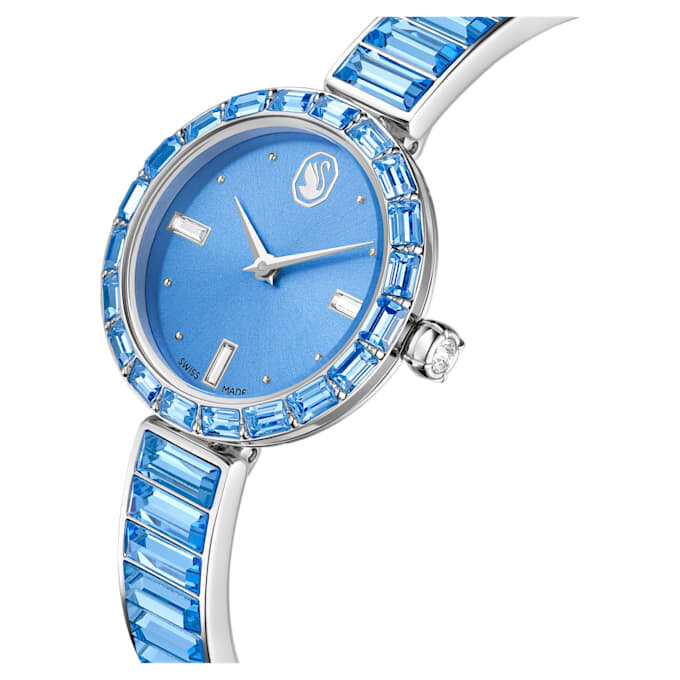 Matrix Bangle Watch Swiss Made, Crystal Bracelet, Blue, Stainless Steel Matrix Bangle Watch Swiss Made, Crystal Bracelet, Blue, Stainless Steel