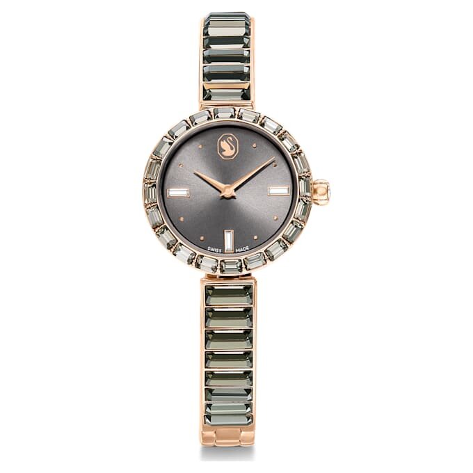 Matrix Bangle Watch Swiss Made, Crystal Bracelet, Gray, Rose Gold-Tone Finish Matrix Bangle Watch Swiss Made, Crystal Bracelet, Gray, Rose Gold-Tone Finish