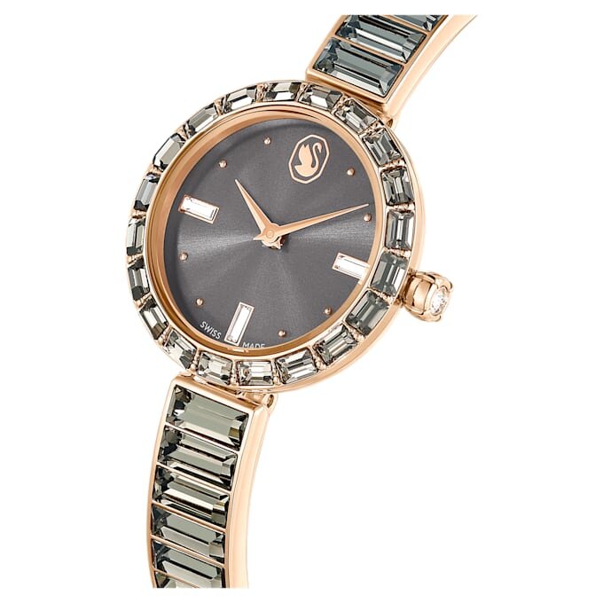 Matrix Bangle Watch Swiss Made, Crystal Bracelet, Gray, Rose Gold-Tone Finish Matrix Bangle Watch Swiss Made, Crystal Bracelet, Gray, Rose Gold-Tone Finish