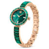 Matrix Bangle Watch Swiss Made, Crystal Bracelet, Green, Champagne Gold-Tone Finish