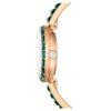 Matrix Bangle Watch Swiss Made, Crystal Bracelet, Green, Champagne Gold-Tone Finish