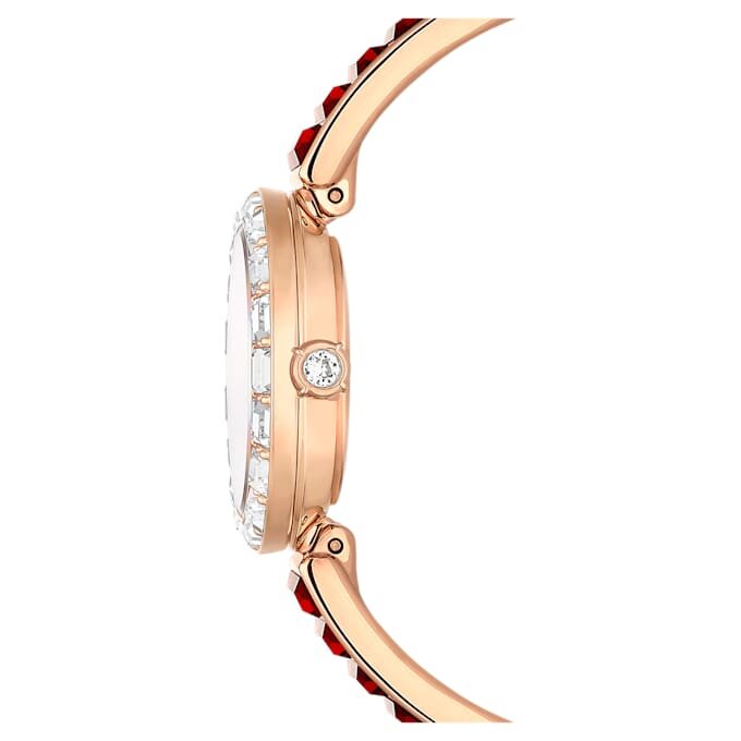 Matrix Bangle Watch Swiss Made, Crystal Bracelet, Red, Rose Gold-Tone Finish Matrix Bangle Watch Swiss Made, Crystal Bracelet, Red, Rose Gold-Tone Finish