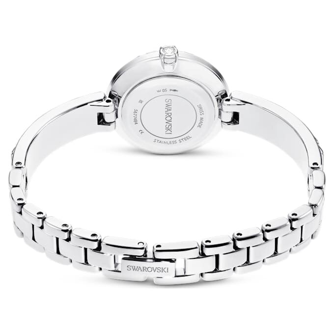 Matrix Bangle Watch Swiss Made, Crystal Bracelet, White, Stainless Steel Matrix Bangle Watch Swiss Made, Crystal Bracelet, White, Stainless Steel
