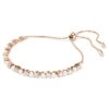 Matrix Bracelet Crystal Pearl, Round Cuts, White, Rose Gold-Tone Plated Matrix Bracelet Crystal Pearl, Round Cuts, White, Rose Gold-Tone Plated