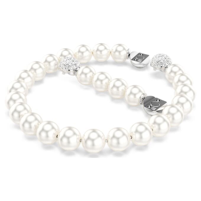 Matrix Bracelet Crystal Pearl, White, Rhodium Plated Matrix Bracelet Crystal Pearl, White, Rhodium Plated
