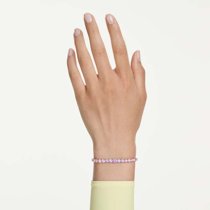 Matrix Bracelet Gradient of Round Cuts, Multicolored, Rhodium Plated Matrix Bracelet Gradient of Round Cuts, Multicolored, Rhodium Plated