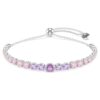 Matrix Bracelet Gradient of Round Cuts, Multicolored, Rhodium Plated Matrix Bracelet Gradient of Round Cuts, Multicolored, Rhodium Plated