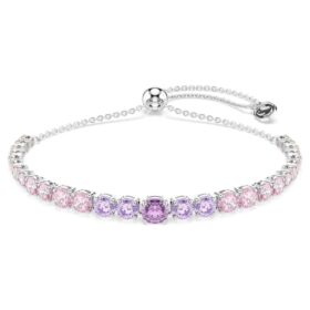 Matrix Bracelet Gradient of Round Cuts, Multicolored, Rhodium Plated