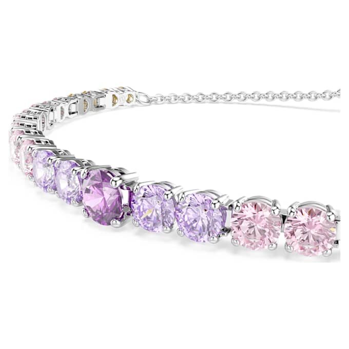 Matrix Bracelet Gradient of Round Cuts, Multicolored, Rhodium Plated Matrix Bracelet Gradient of Round Cuts, Multicolored, Rhodium Plated