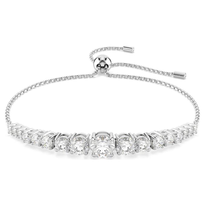Matrix Bracelet Gradient of Round Cuts, White, Rhodium Plated Matrix Bracelet Gradient of Round Cuts, White, Rhodium Plated