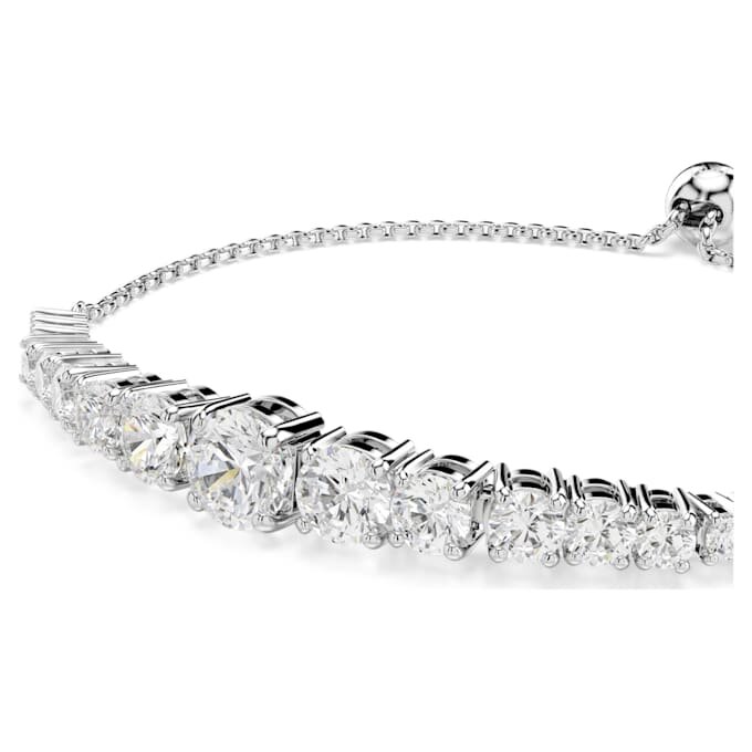 Matrix Bracelet Gradient of Round Cuts, White, Rhodium Plated Matrix Bracelet Gradient of Round Cuts, White, Rhodium Plated