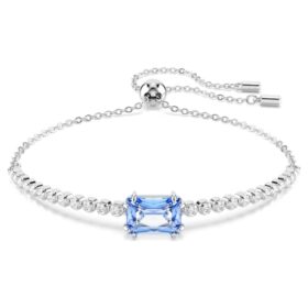 Matrix Bracelet Mixed Cuts, Blue, Rhodium Plated