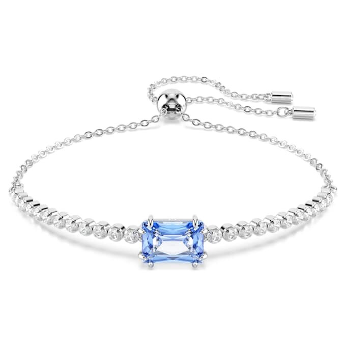Matrix Bracelet Mixed Cuts, Blue, Rhodium Plated Matrix Bracelet Mixed Cuts, Blue, Rhodium Plated