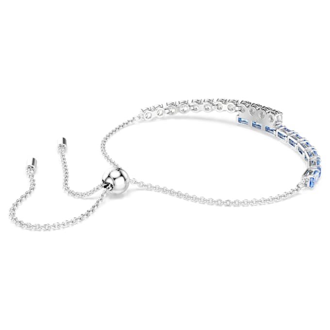 Matrix Bracelet Mixed Cuts, Blue, Rhodium Plated Matrix Bracelet Mixed Cuts, Blue, Rhodium Plated