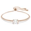 Matrix Bracelet Mixed Cuts, White, Rose Gold-Tone Plated Matrix Bracelet Mixed Cuts, White, Rose Gold-Tone Plated