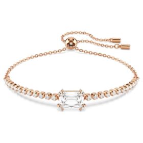 Matrix Bracelet Mixed Cuts, White, Rose Gold-Tone Plated