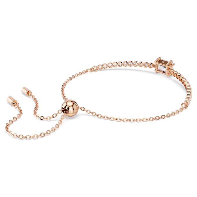 Matrix Bracelet Mixed Cuts, White, Rose Gold-Tone Plated Matrix Bracelet Mixed Cuts, White, Rose Gold-Tone Plated