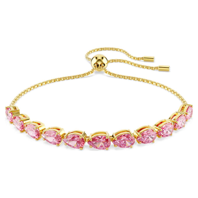 Matrix Bracelet Pear Cut, Pink, Gold-Tone Plated Matrix Bracelet Pear Cut, Pink, Gold-Tone Plated