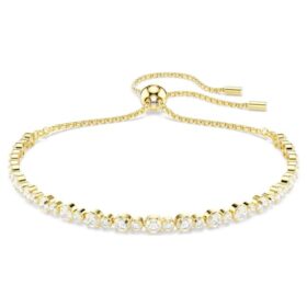 Matrix Bracelet Round Cut, White, Gold-Tone Plated