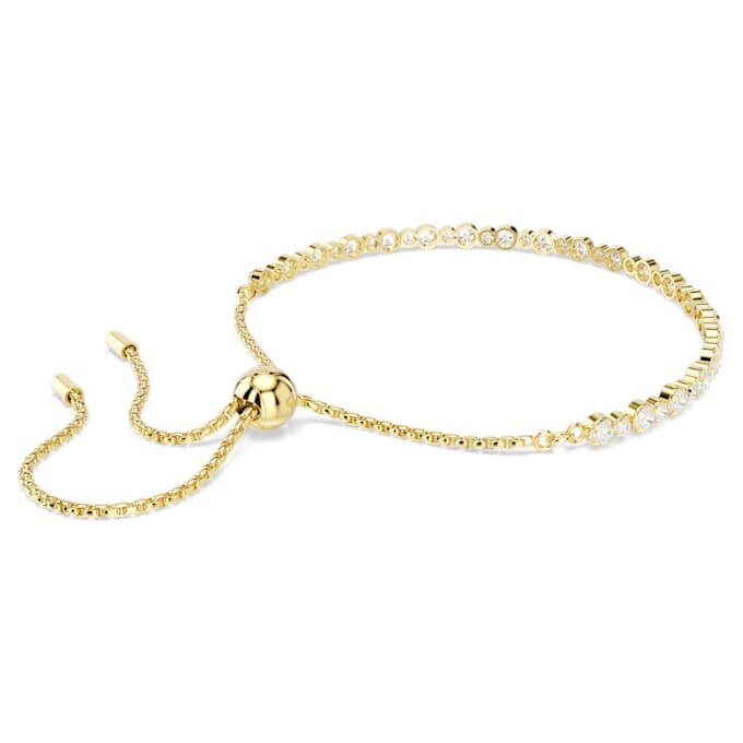 Matrix Bracelet Round Cut, White, Gold-Tone Plated Matrix Bracelet Round Cut, White, Gold-Tone Plated