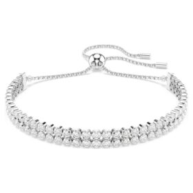 Matrix Bracelet Round Cut, White, Rhodium Plated