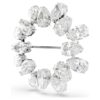Matrix Brooch Pear Cut, White, Rhodium Plated Matrix Brooch Pear Cut, White, Rhodium Plated