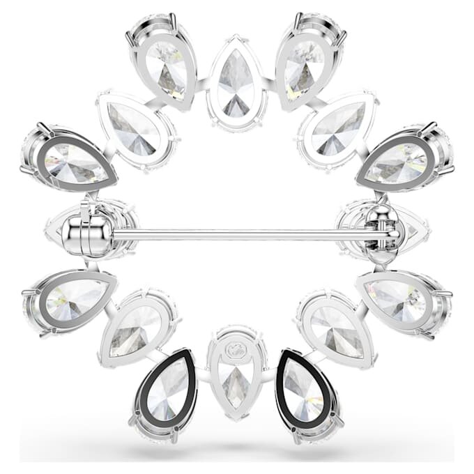 Matrix Brooch Pear Cut, White, Rhodium Plated Matrix Brooch Pear Cut, White, Rhodium Plated