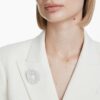 Matrix Brooch Round Cut, White, Rhodium Plated Matrix Brooch Round Cut, White, Rhodium Plated