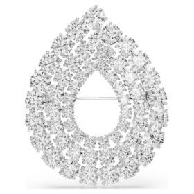 Matrix Brooch Round Cut, White, Rhodium Plated Matrix Brooch Round Cut, White, Rhodium Plated