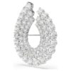 Matrix Brooch Round Cut, White, Rhodium Plated Matrix Brooch Round Cut, White, Rhodium Plated