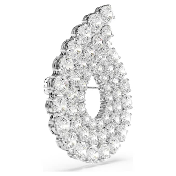 Matrix Brooch Round Cut, White, Rhodium Plated Matrix Brooch Round Cut, White, Rhodium Plated