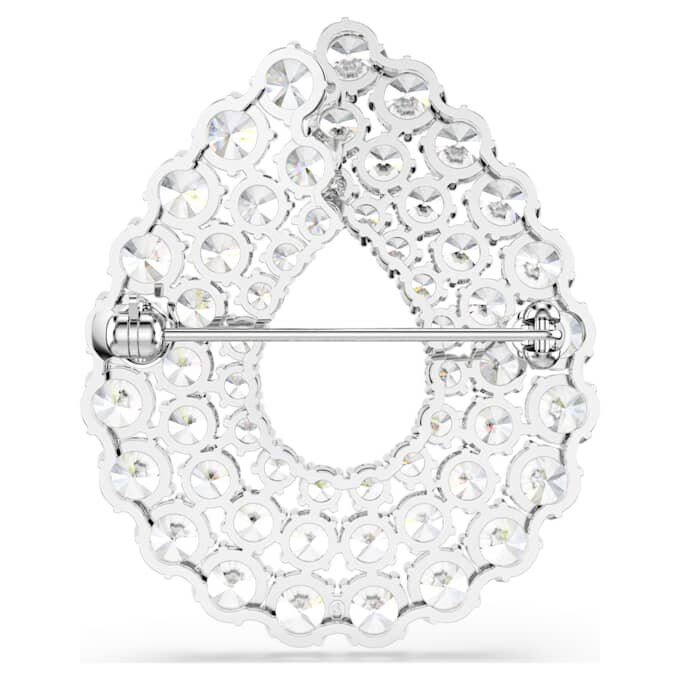 Matrix Brooch Round Cut, White, Rhodium Plated Matrix Brooch Round Cut, White, Rhodium Plated