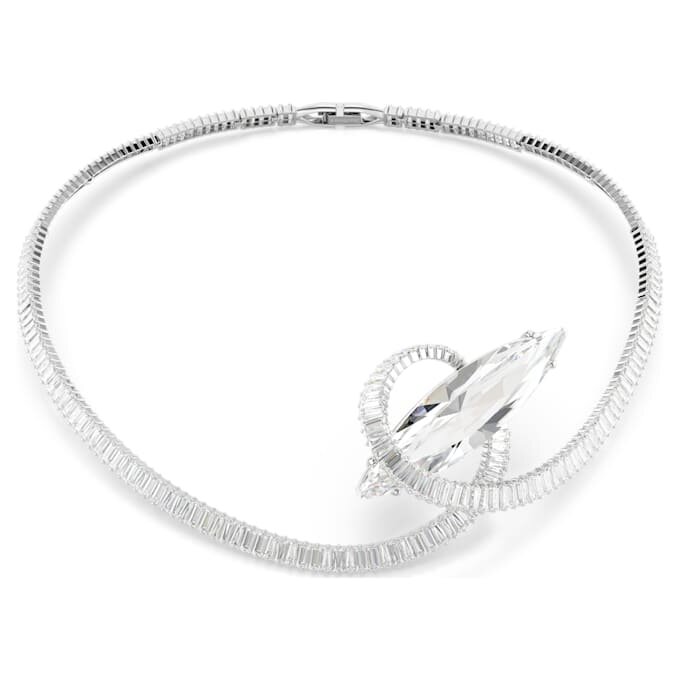 Matrix Choker Baguette Cut, White, Rhodium Plated Matrix Choker Baguette Cut, White, Rhodium Plated