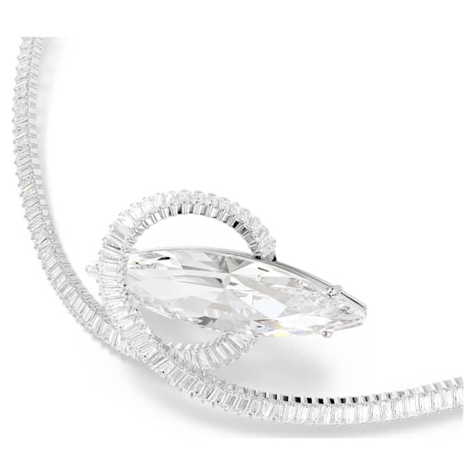 Matrix Choker Baguette Cut, White, Rhodium Plated Matrix Choker Baguette Cut, White, Rhodium Plated