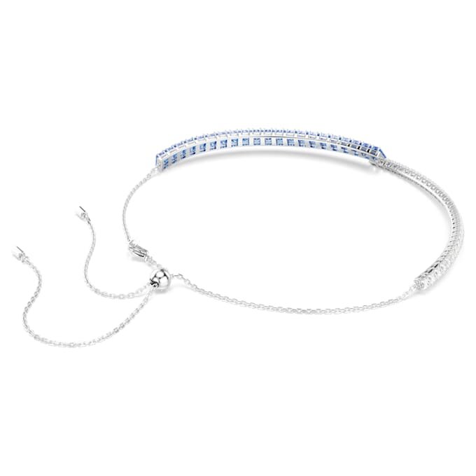 Matrix Choker Mixed Cuts, Blue, Rhodium Plated Matrix Choker Mixed Cuts, Blue, Rhodium Plated