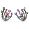 Matrix Clip Earrings Mixed Cuts, Bouquet, Multicolored, Ruthenium Plated Matrix Clip Earrings Mixed Cuts, Bouquet, Multicolored, Ruthenium Plated