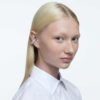 Matrix Clip Earrings Square Cut, White, Rhodium Plated Matrix Clip Earrings Square Cut, White, Rhodium Plated