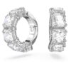 Matrix Clip Earrings Square Cut, White, Rhodium Plated Matrix Clip Earrings Square Cut, White, Rhodium Plated