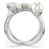 Matrix Cocktail Ring Crystal Pearl, Round Cut, White, Rhodium Plated Matrix Cocktail Ring Crystal Pearl, Round Cut, White, Rhodium Plated