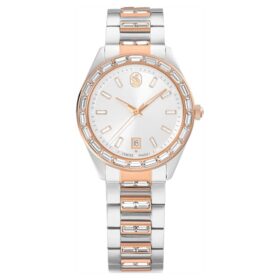 Matrix Date Watch Swiss Made, Metal Bracelet, Rose Gold Tone, Mixed Metal Finish