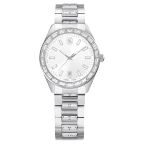 Matrix Date Watch Swiss Made, Metal Bracelet, Silver Tone, Stainless Steel