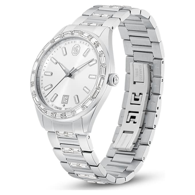 Matrix Date Watch Swiss Made, Metal Bracelet, Silver Tone, Stainless Steel Matrix Date Watch Swiss Made, Metal Bracelet, Silver Tone, Stainless Steel