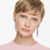 Matrix Drop Earrings Gradient of Round Cuts, Multicolored, Ruthenium Plated Matrix Drop Earrings Gradient of Round Cuts, Multicolored, Ruthenium Plated