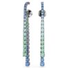 Matrix Drop Earrings Gradient of Round Cuts, Multicolored, Ruthenium Plated Matrix Drop Earrings Gradient of Round Cuts, Multicolored, Ruthenium Plated