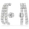 Matrix Ear Cuffs Round Cut, White, Rhodium Plated