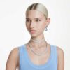 Matrix Ear Cuffs Round Cut, White, Rhodium Plated